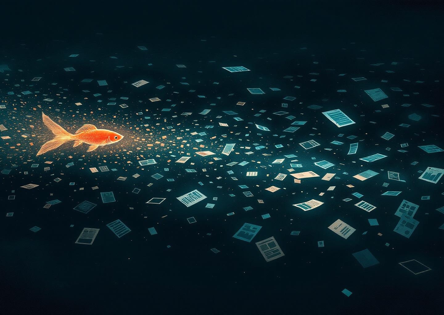 A goldfish swimming through forgotten data, the amnesia problem